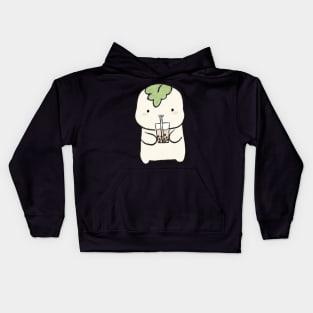 Mochi loves bubble tea Kids Hoodie